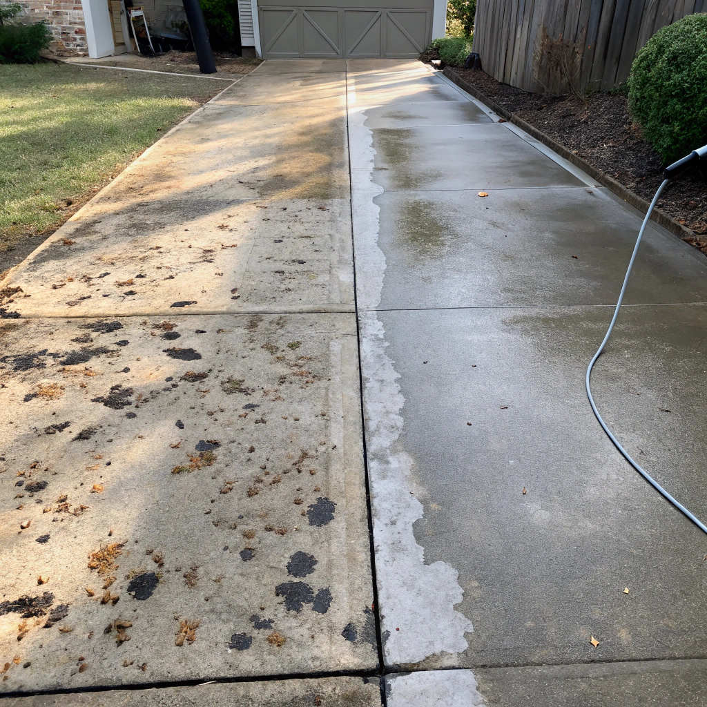 Driveway before washing